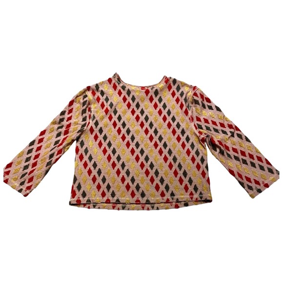 NWT Free People Magic Carpet Cropped‎ Top Multicolor Diamonds Women's Large - Picture 5 of 8